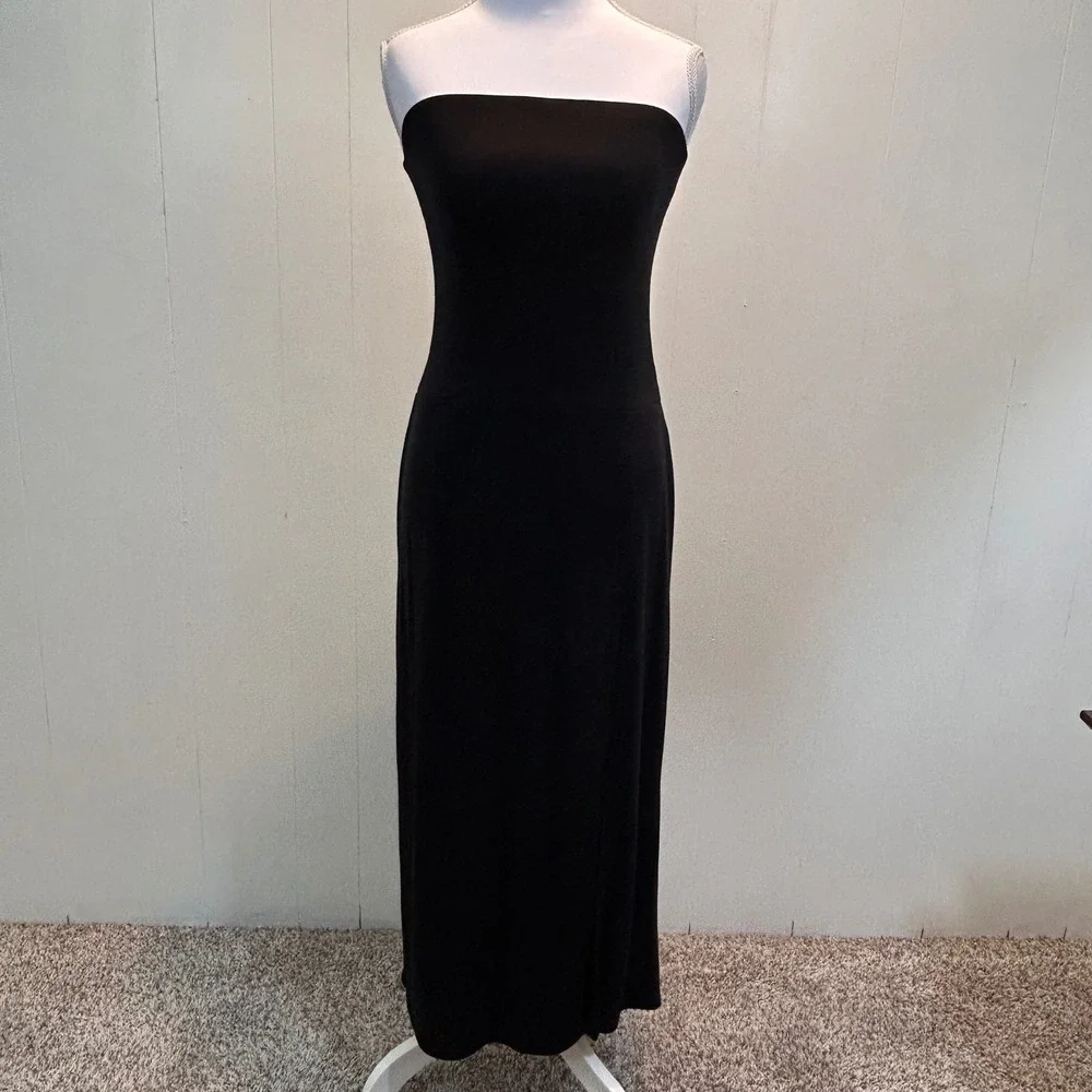 Free People Free-est‎ Black Strapless Tube Maxi Dress XS Minimalist Bodycon